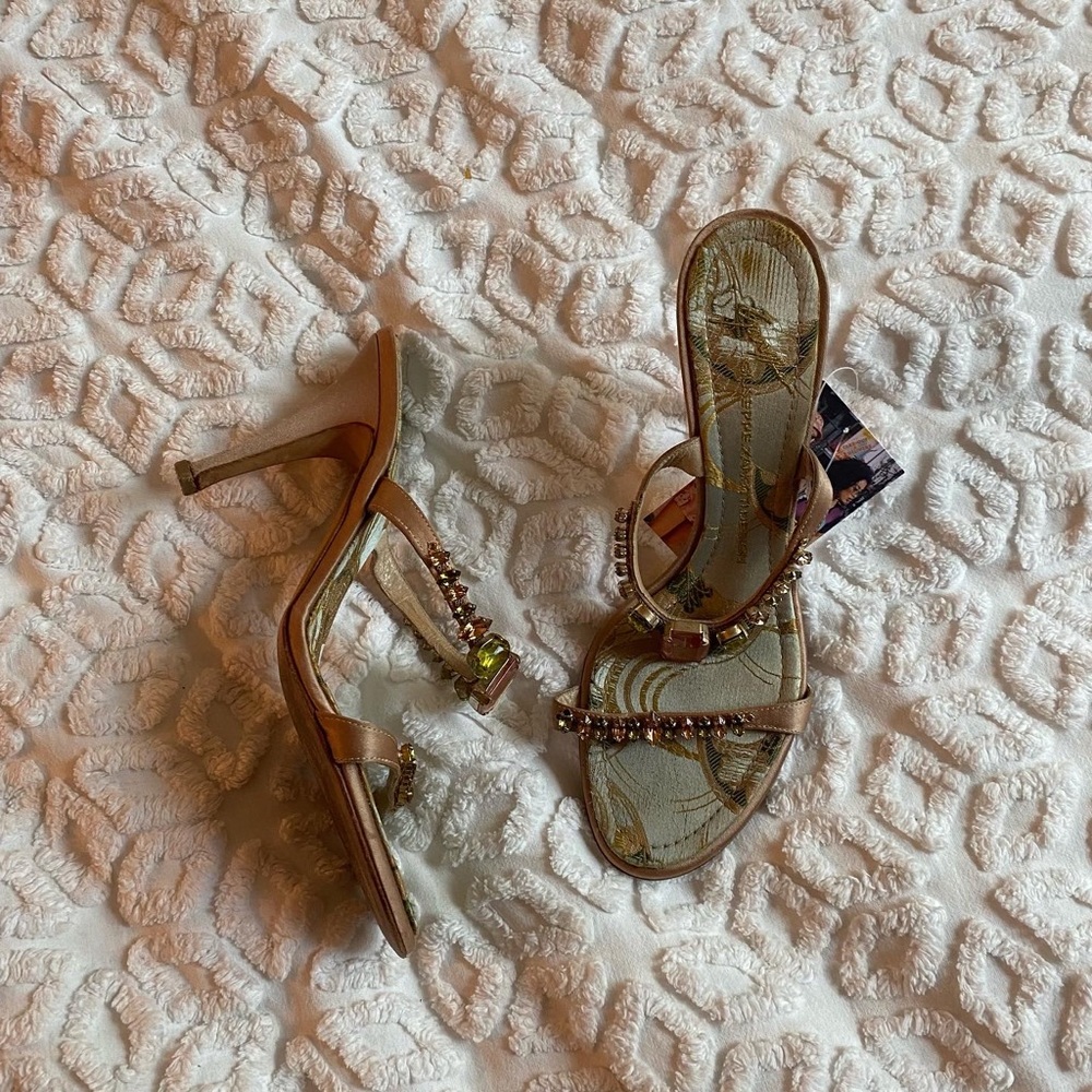 Rhinestone strappy heels